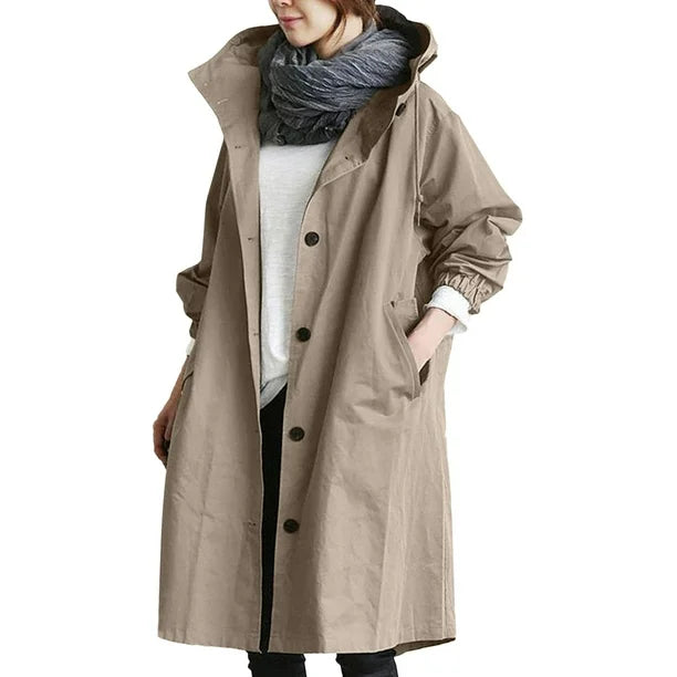 Women's raincoat | Long with hood