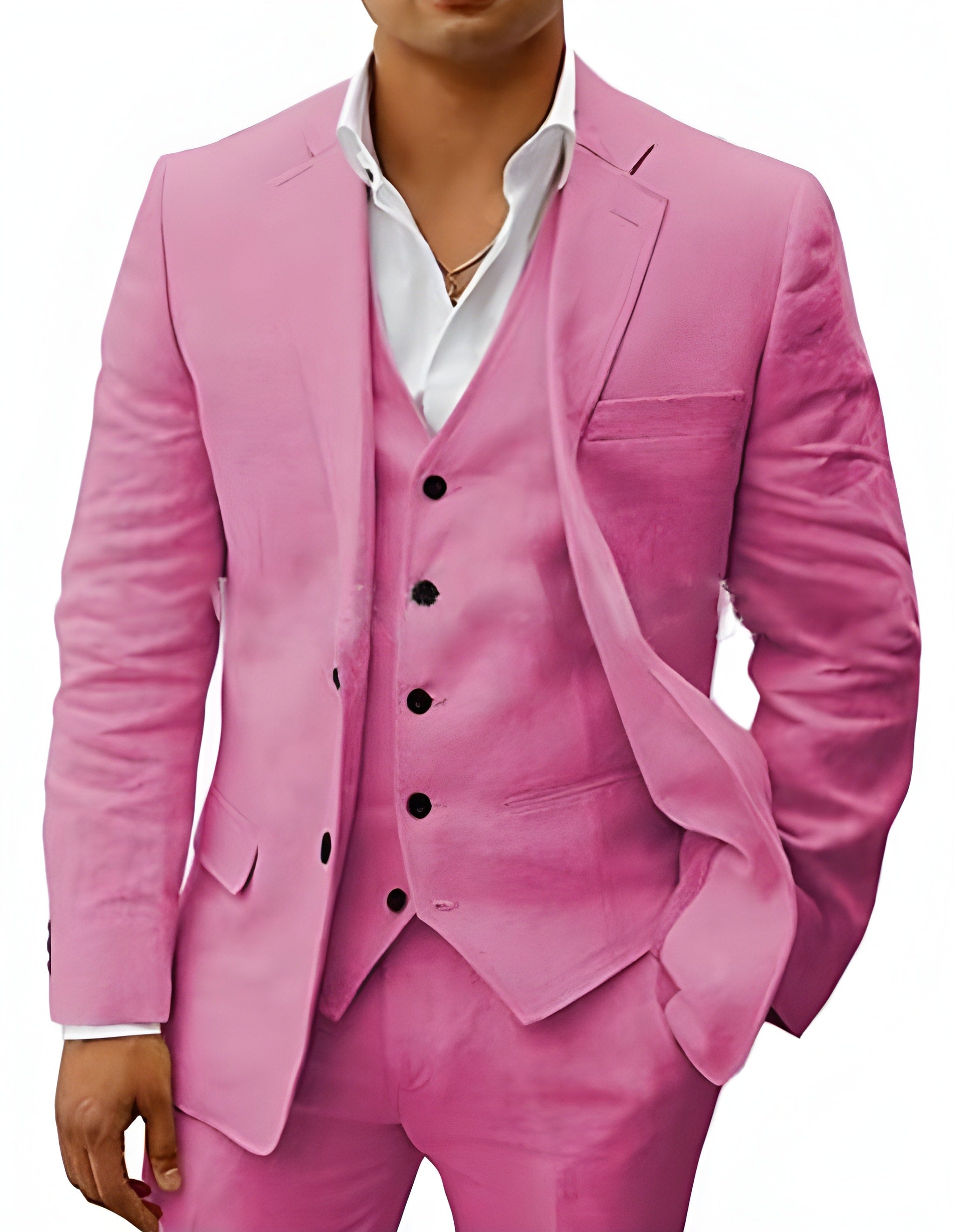 Men's three-piece suit with waistcoat, jacket and trousers