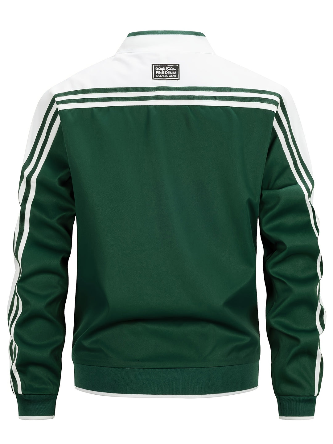 Men’s Bomber Jacket – Baseball Collar with Striped Sleeves