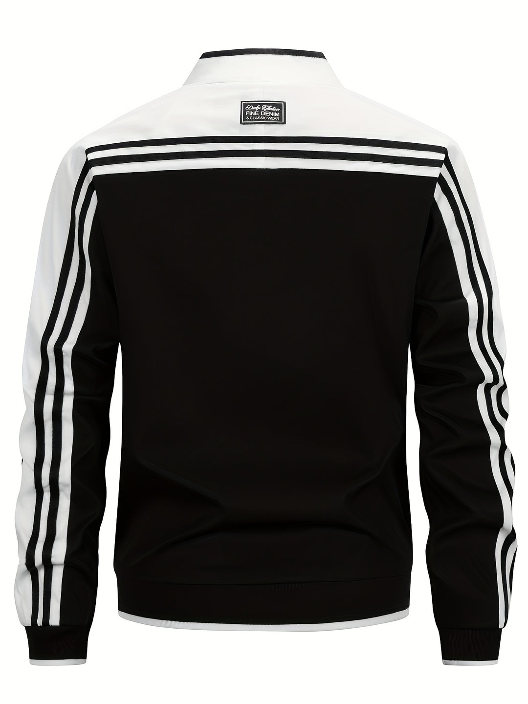 Men's jacket with baseball collar – striped sleeves