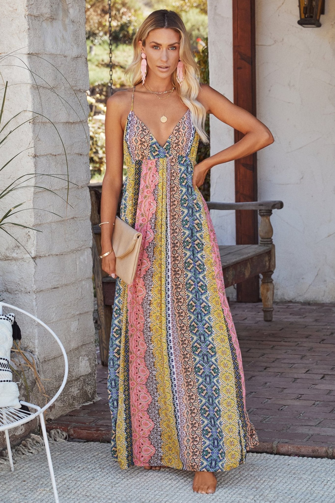 Boho Maxi Dress | Multicolour | Flowy & Lightweight