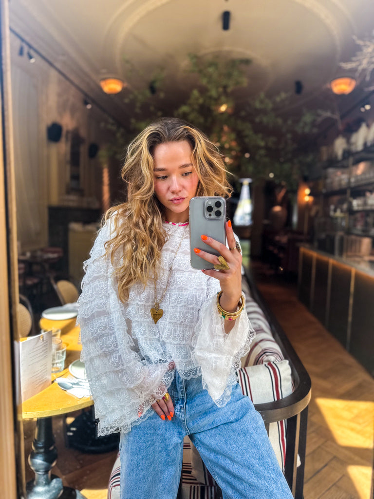 Women’s White Top - Long-Sleeve Blouse