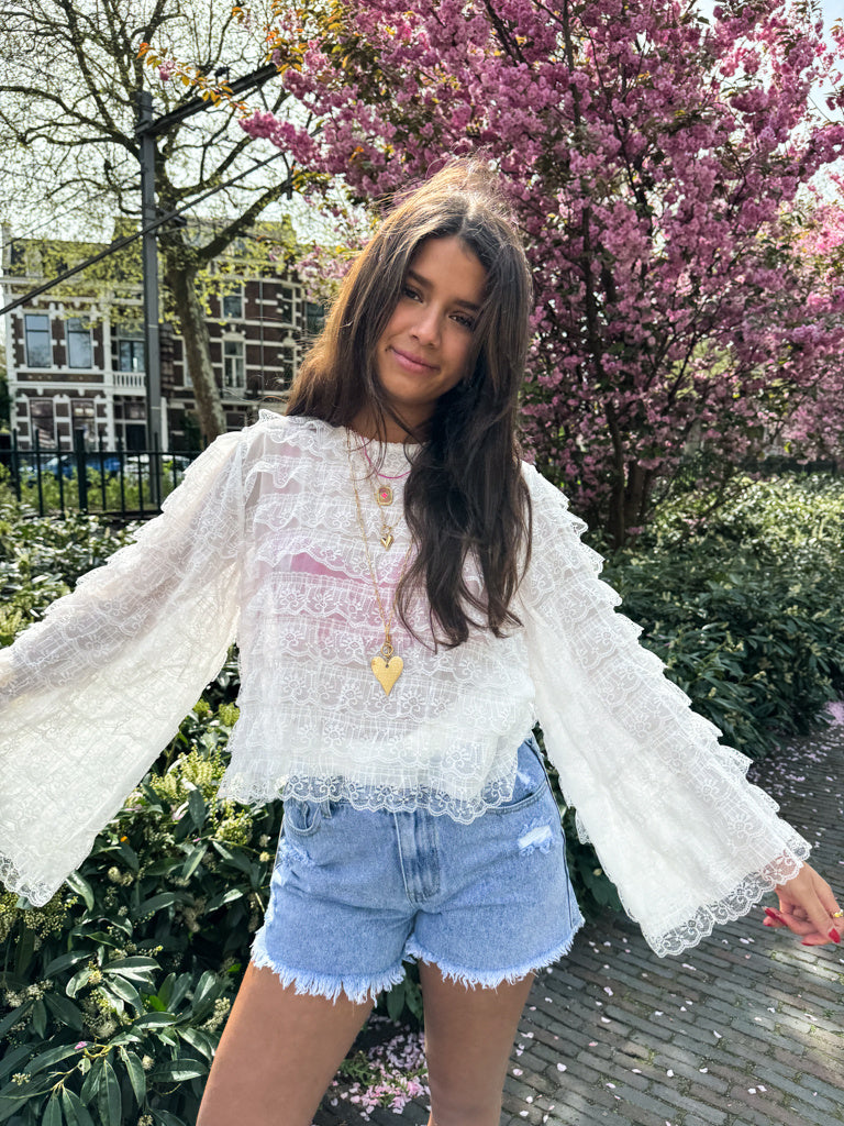 Women’s White Top - Long-Sleeve Blouse