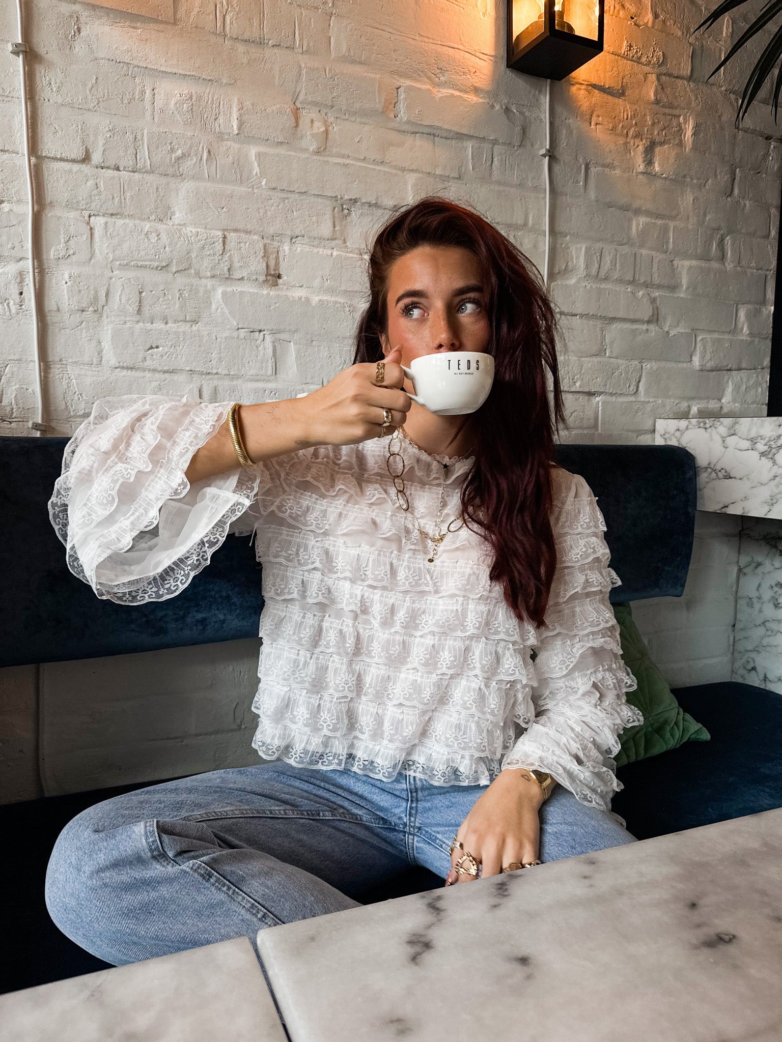 Women’s White Top - Long-Sleeve Blouse
