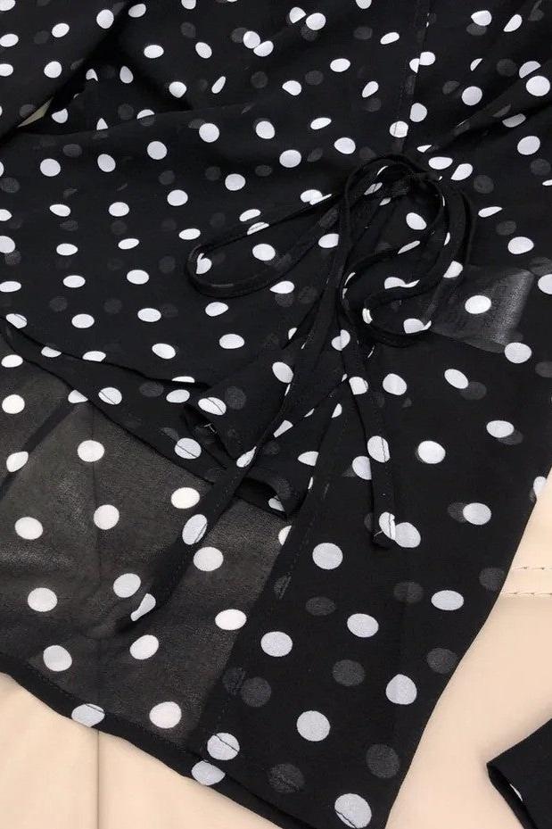 Polka Dot Sheer Blouse | Elegant & Timeless | Perfect for Chic Styling