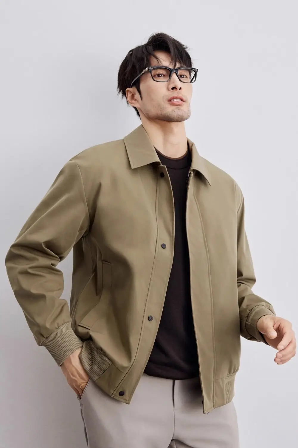 Alonzo – Men’s Collared Spring Jacket with Pockets