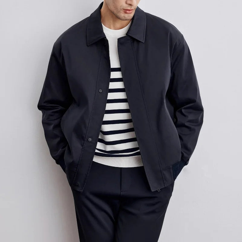 Alonzo – Men’s Collared Spring Jacket with Pockets