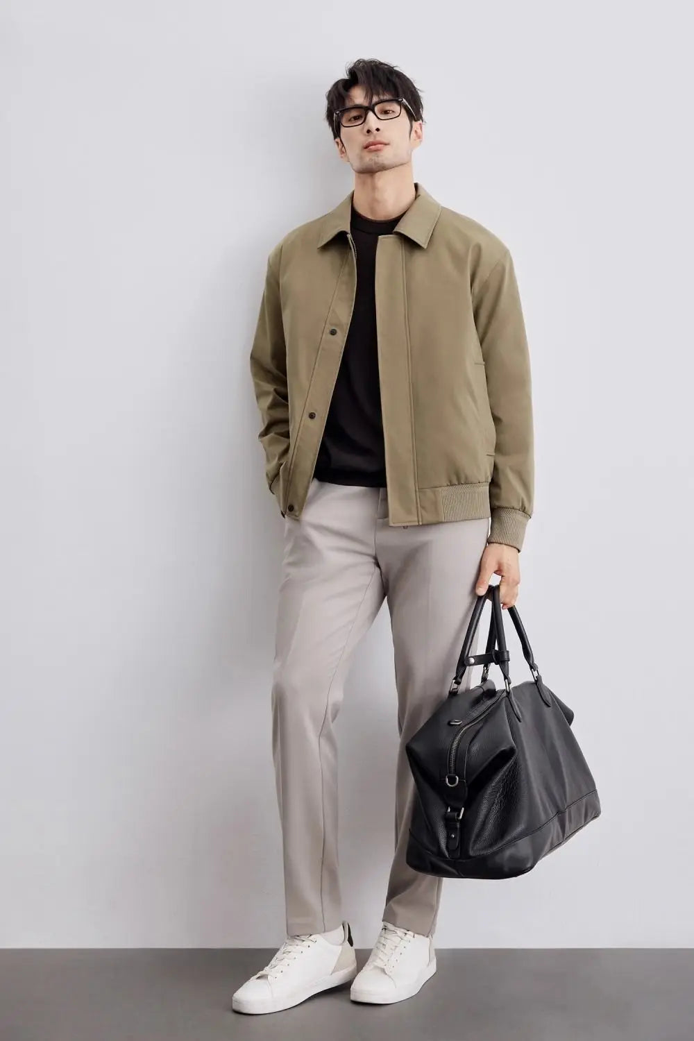 Alonzo – Men’s Collared Spring Jacket with Pockets