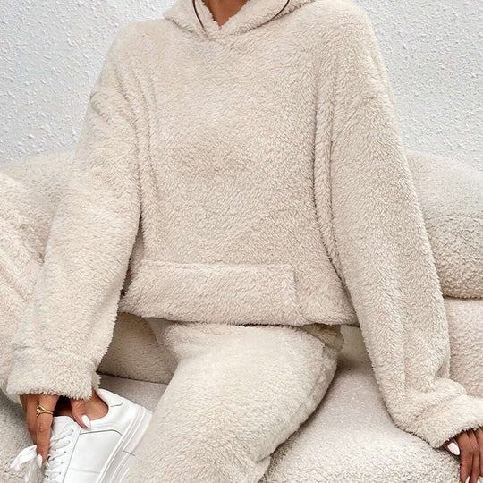 Women’s Plush-Style Lounge Hoodie Set | Relaxed Fit