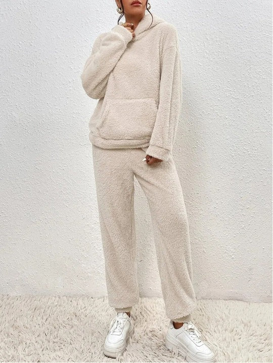 Women’s Plush-Style Lounge Hoodie Set | Relaxed Fit