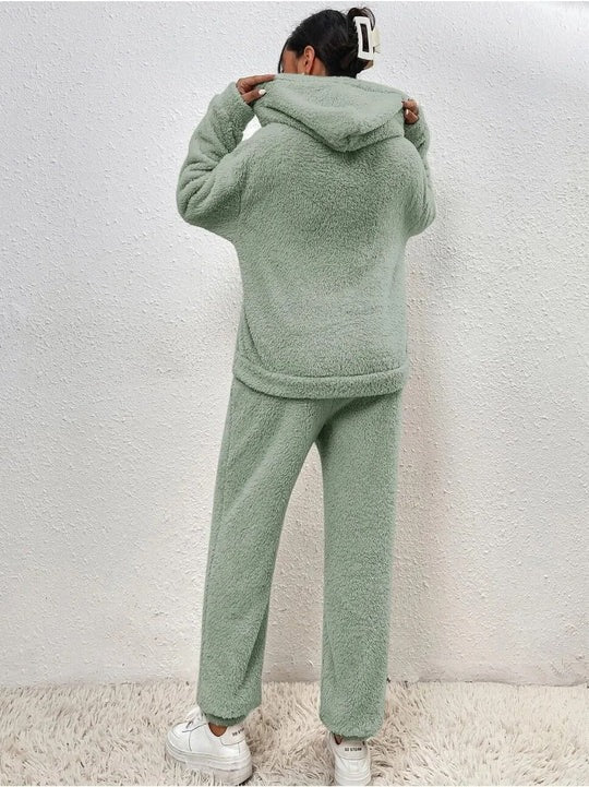Women’s Plush-Style Lounge Hoodie Set | Relaxed Fit