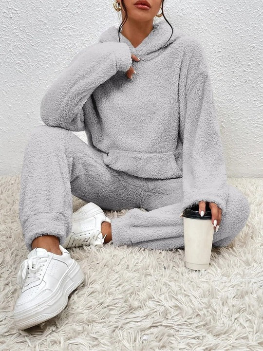 Women’s Plush-Style Lounge Hoodie Set | Relaxed Fit