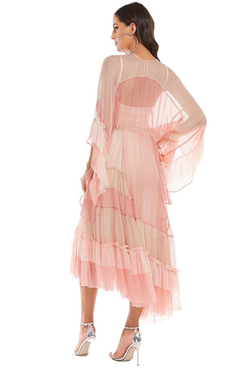 Sheer Tiered Midi Dress | Romantic | Light and Flowing