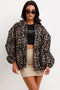 Zarel - Womens Leopard Print Bomber Jacket