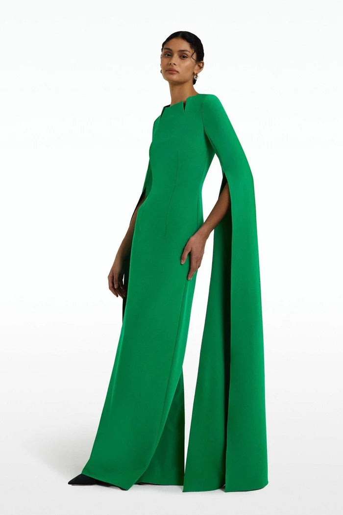 Cape-Sleeve Evening Gown | Bold & Elegant | Perfect for Formal Events