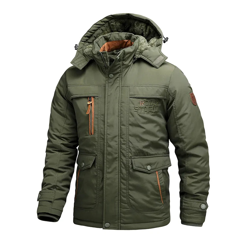 Men’s Winter Coat Tactical – Mid Length Detachable Hood