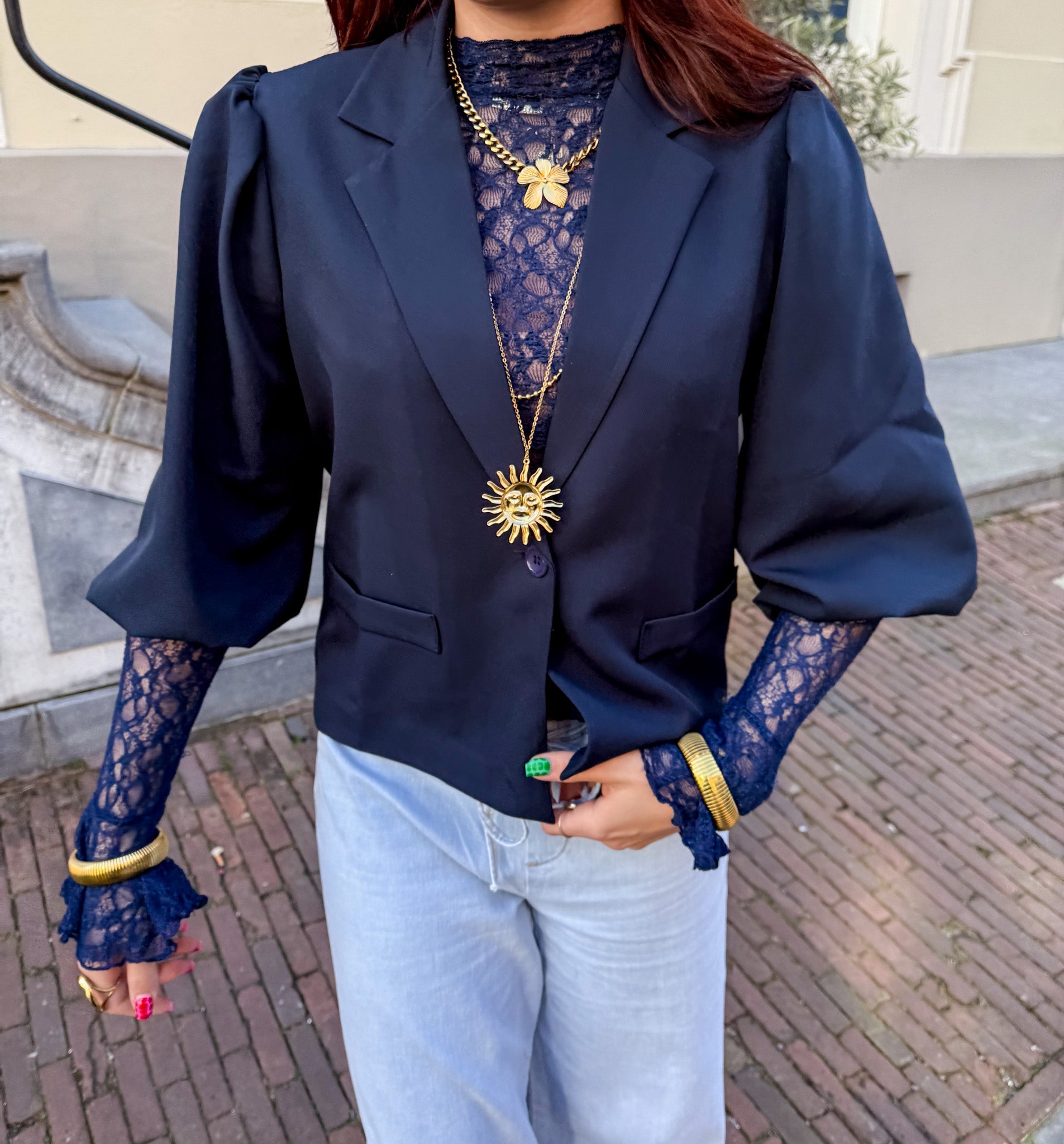 Women’s Blazer - Short-Sleeve Jacket in Navy