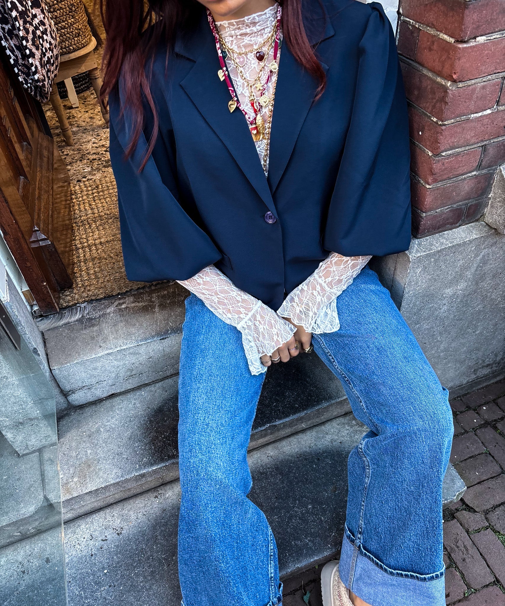 Women’s Blazer - Short-Sleeve Jacket in Navy