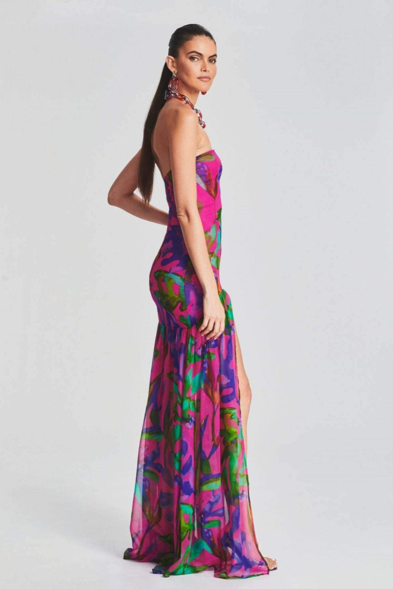 Strapless Floral Maxi Dress | Bold | Elegant and Flowing