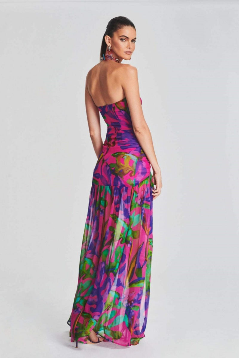 Strapless Floral Maxi Dress | Bold | Elegant and Flowing