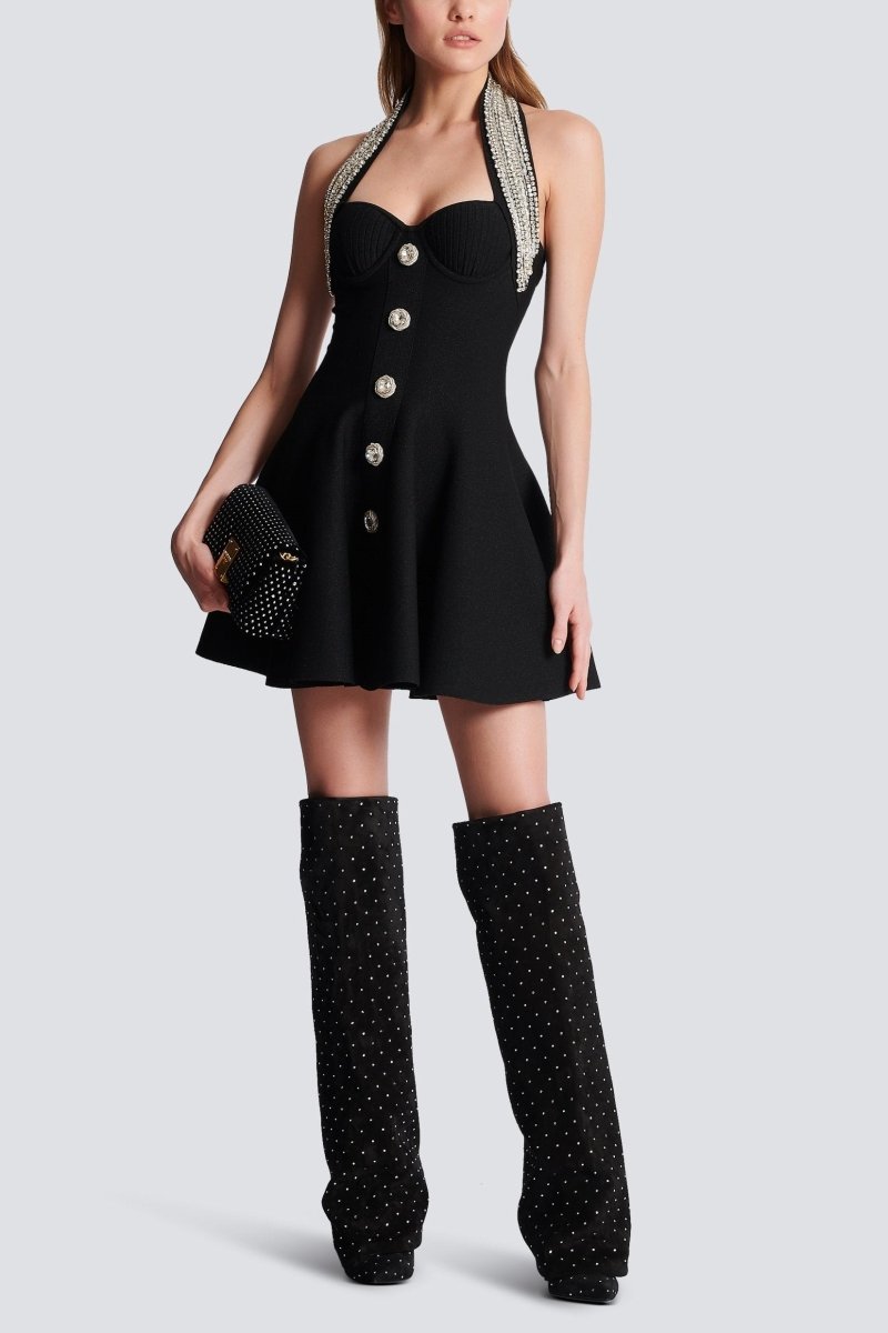 Halter Mini Dress | Vintage-Inspired | Flared Skirt