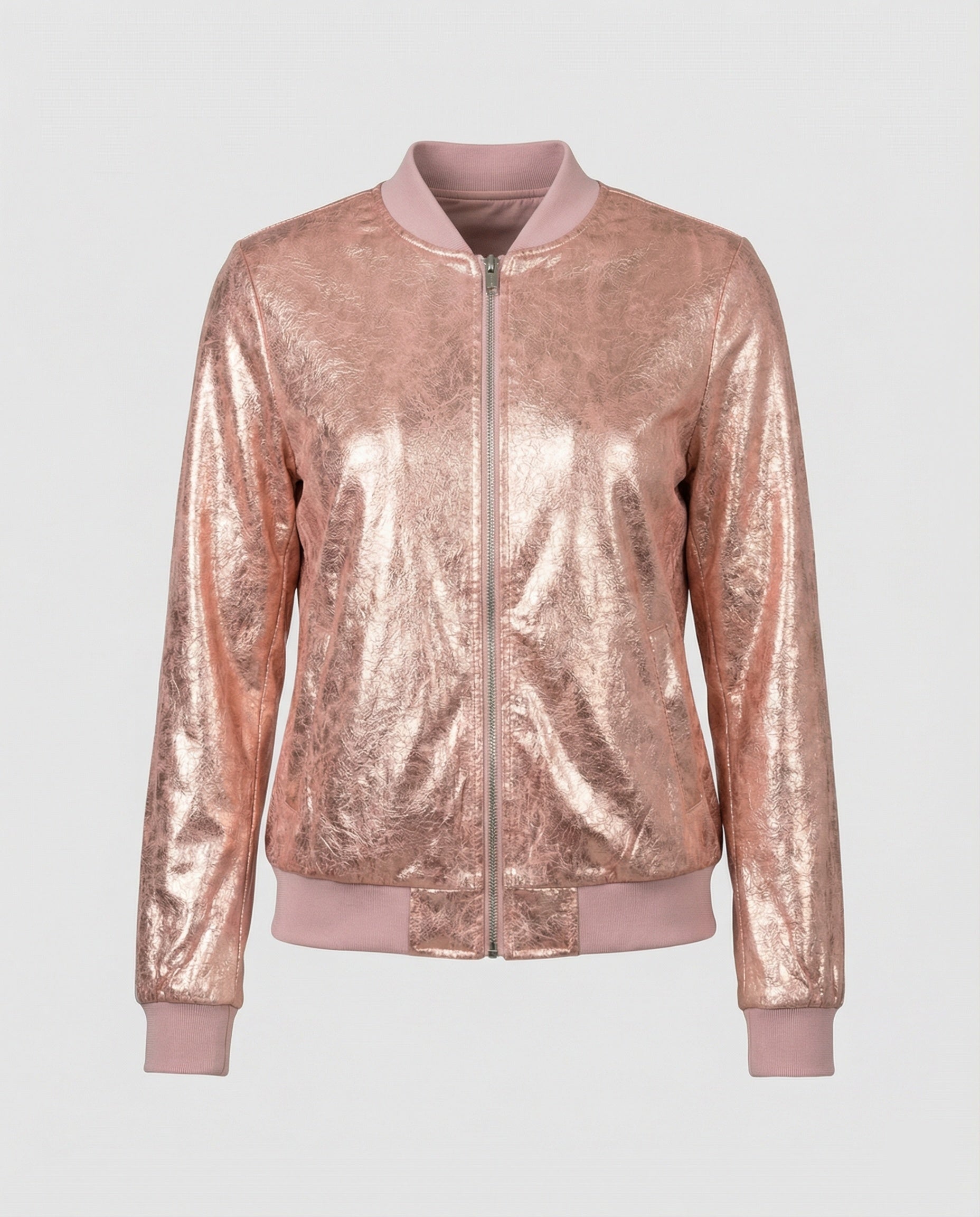 Almira - Shiny Womens Bomber Jacket With Zip