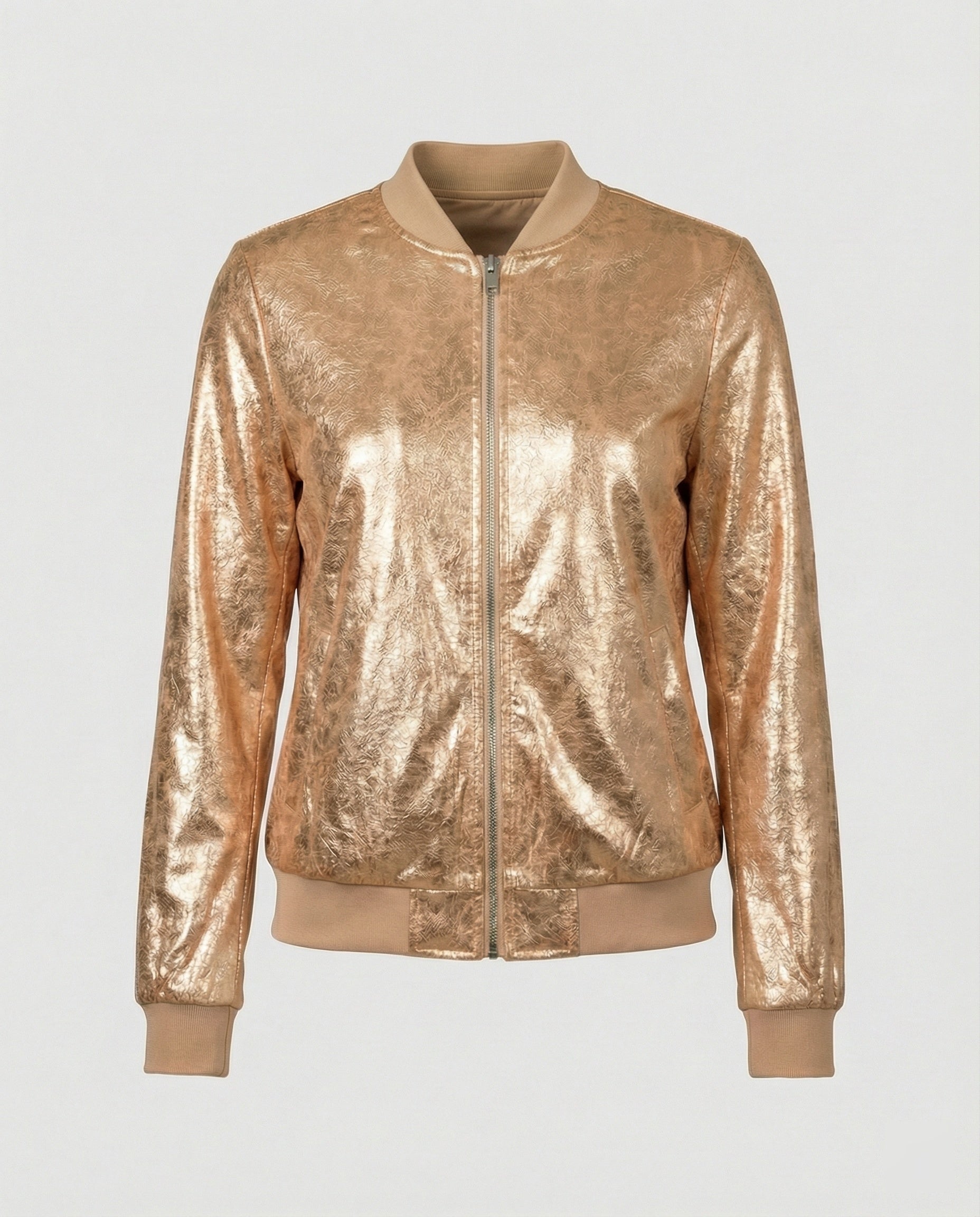 Almira - Shiny Womens Bomber Jacket With Zip