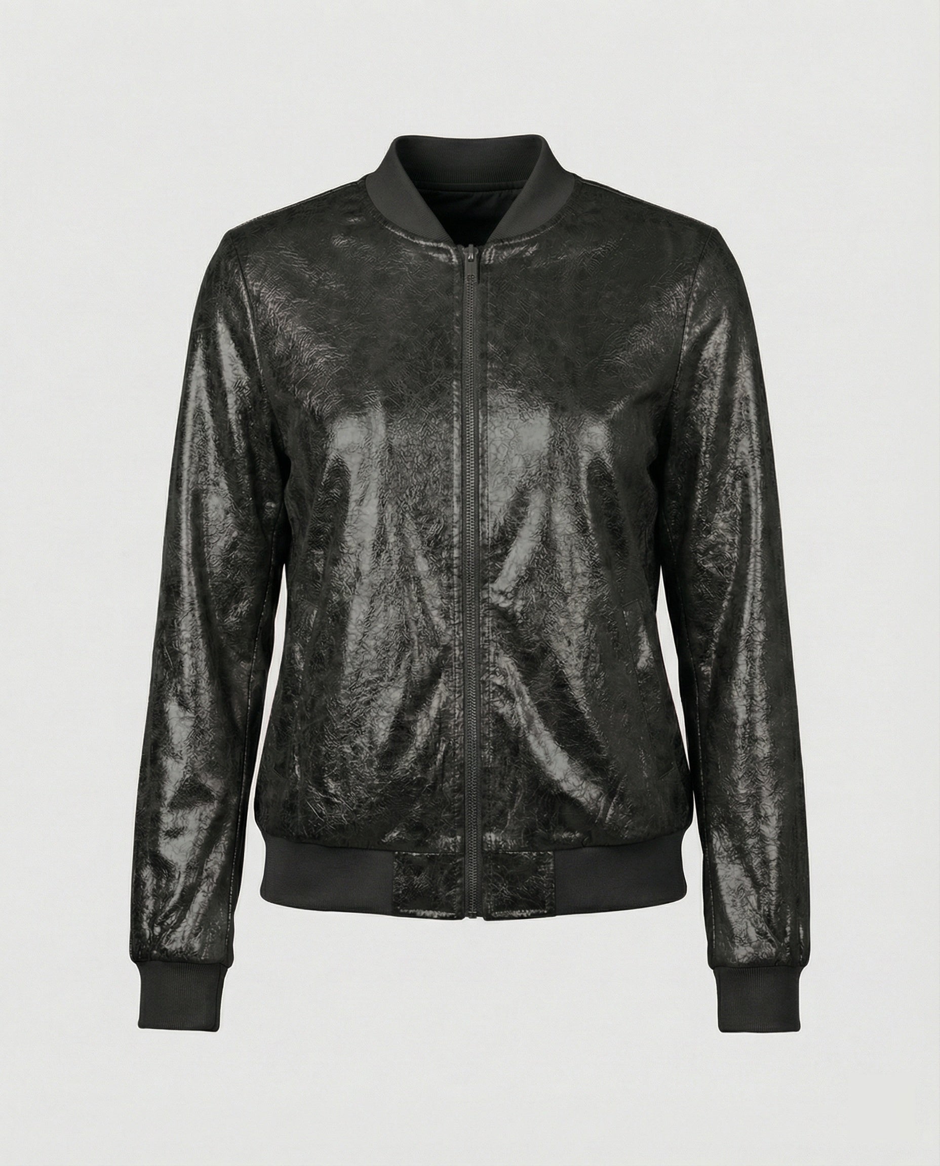 Almira - Shiny Womens Bomber Jacket With Zip