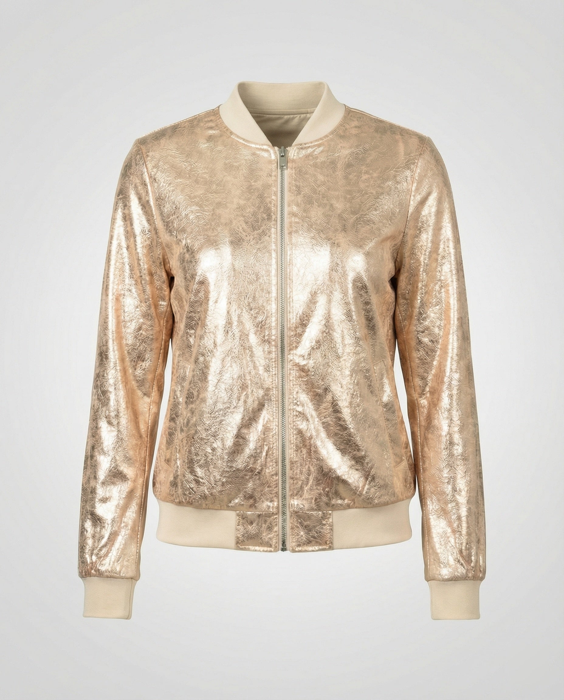 Almira - Shiny Womens Bomber Jacket With Zip