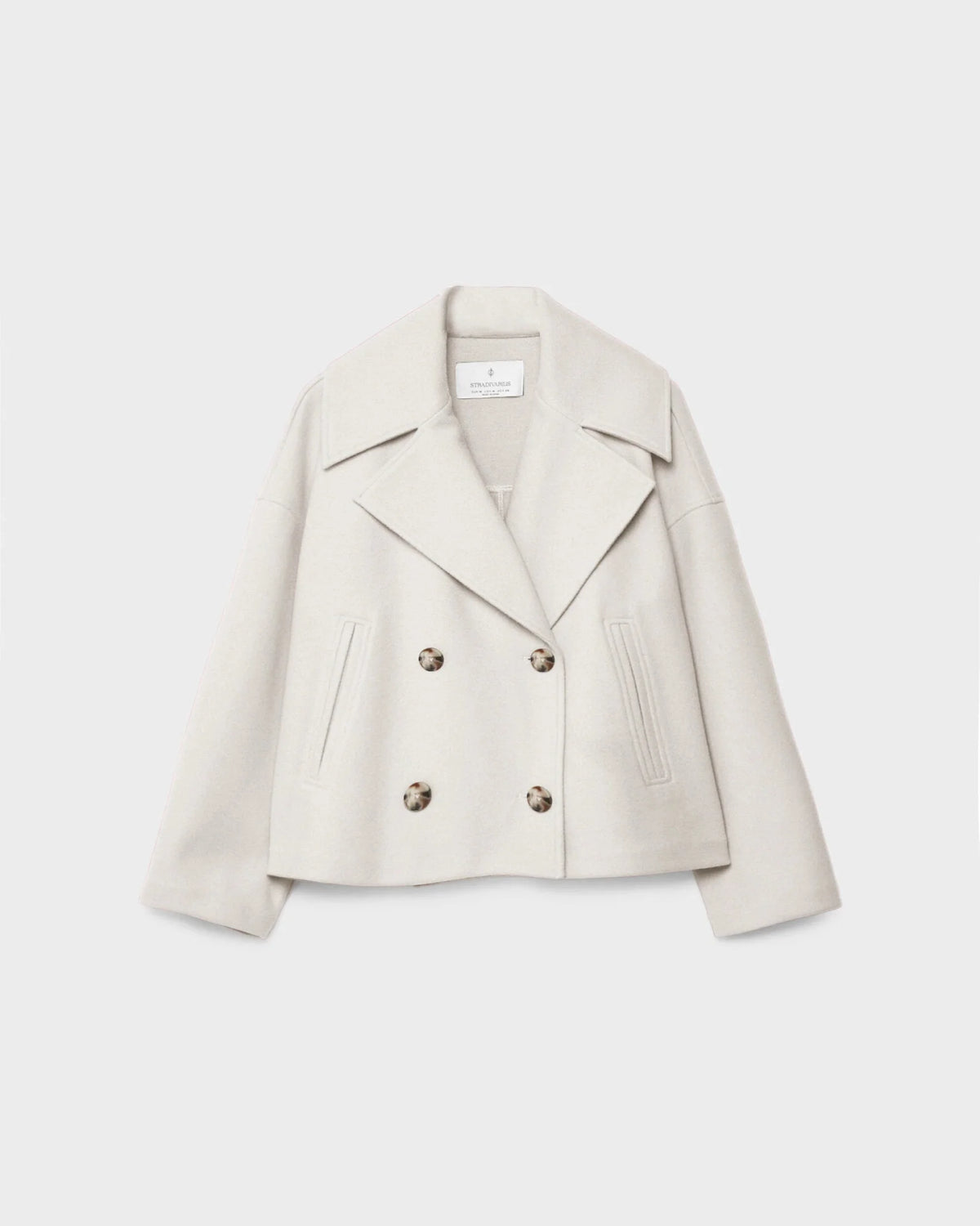 Thalena – Women’s Short Wool Blend Coat with Elegant Crossed Design