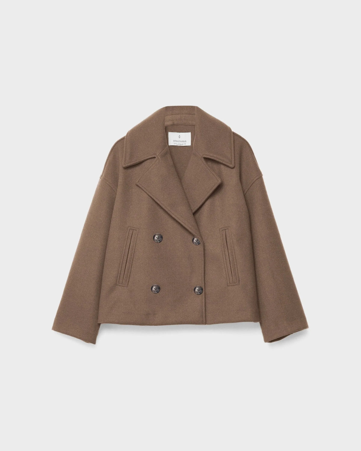 Mirella – Wool Blend Double-Breasted Short Coat for Women