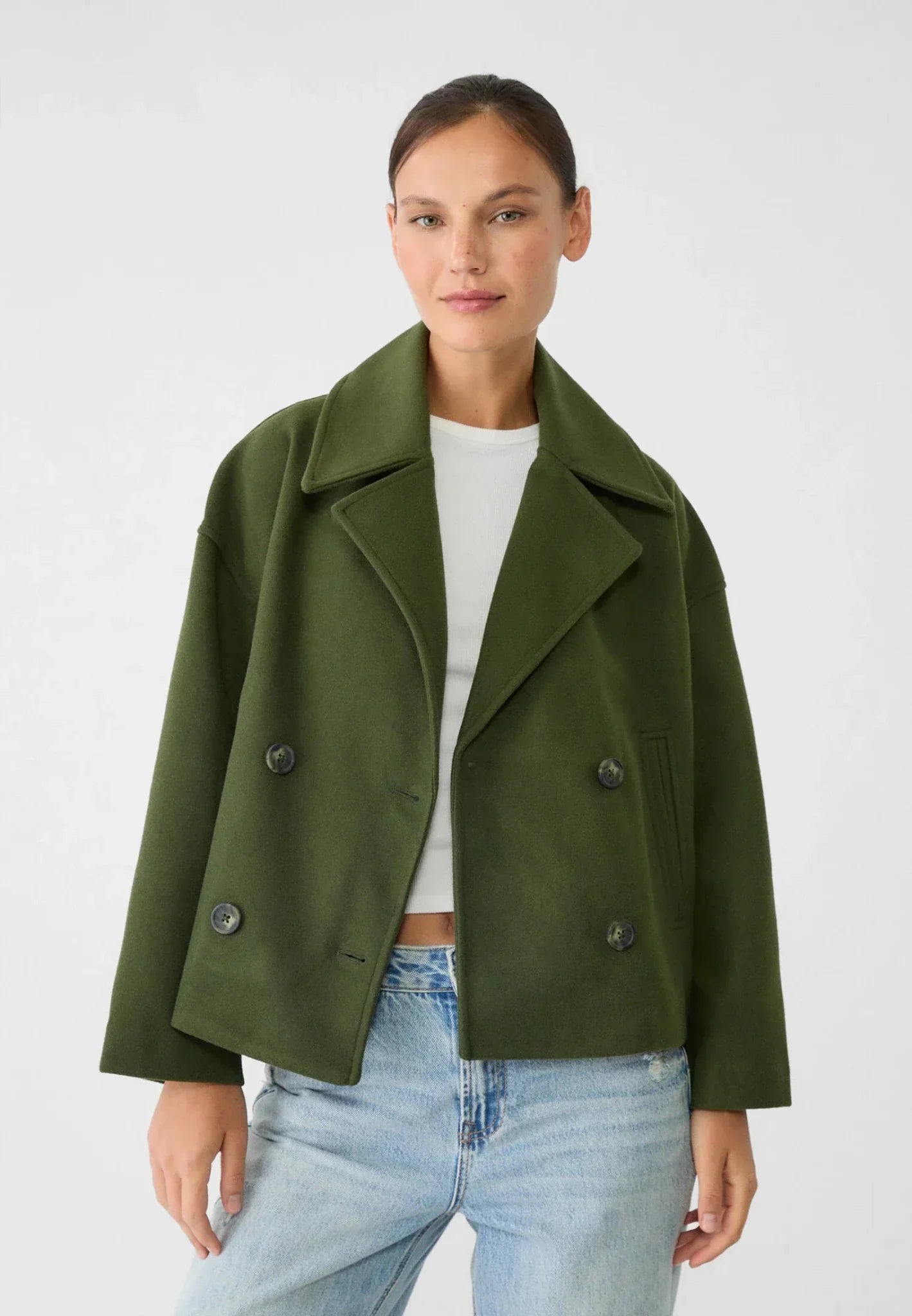 Valerienne – Women’s Cropped Double Breasted Jacket