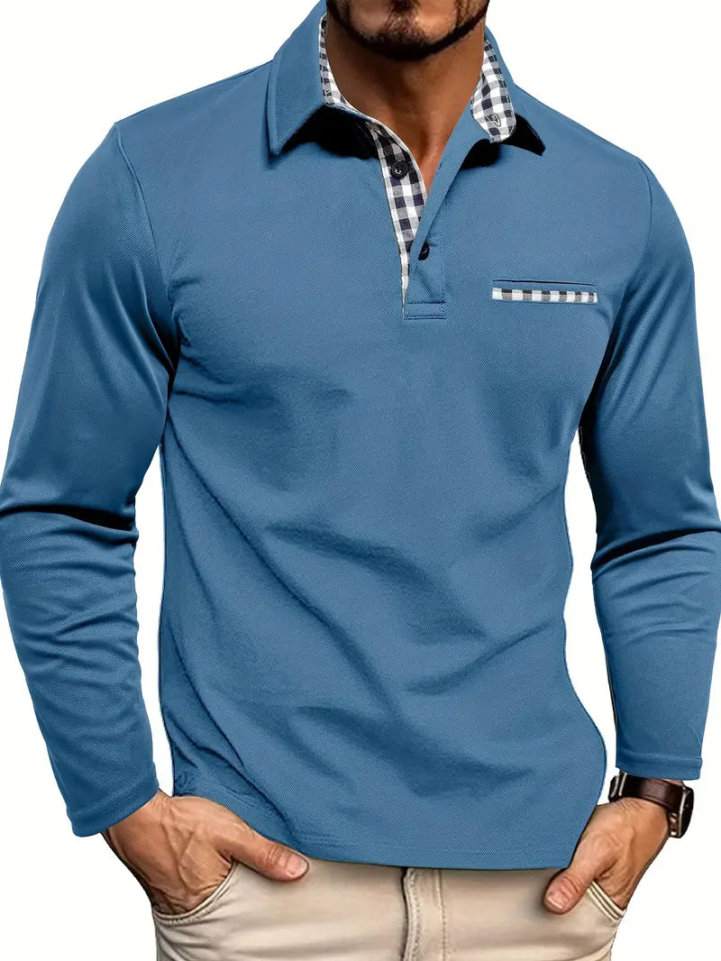 Men’s Long-Sleeved Shirt – Collar  and Button Design