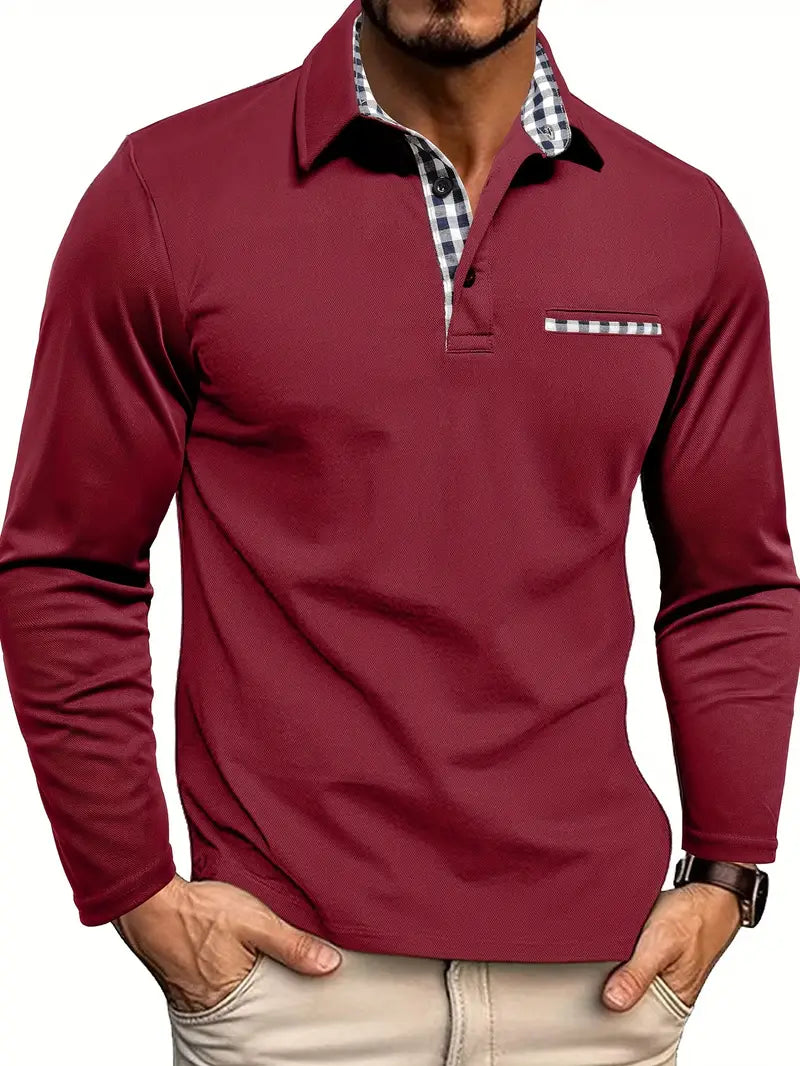 Men’s Long-Sleeved Shirt – Collar  and Button Design