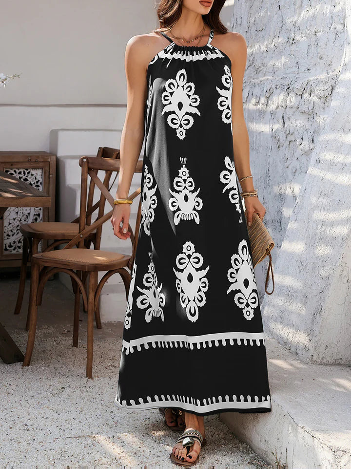 Soraya | Women’s Maxi Dress | Bohemian Halter Sleeveless Resort Style