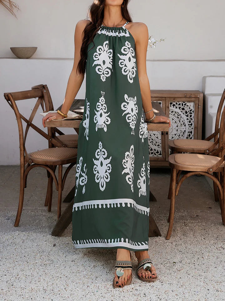 Soraya | Women’s Maxi Dress | Bohemian Halter Sleeveless Resort Style