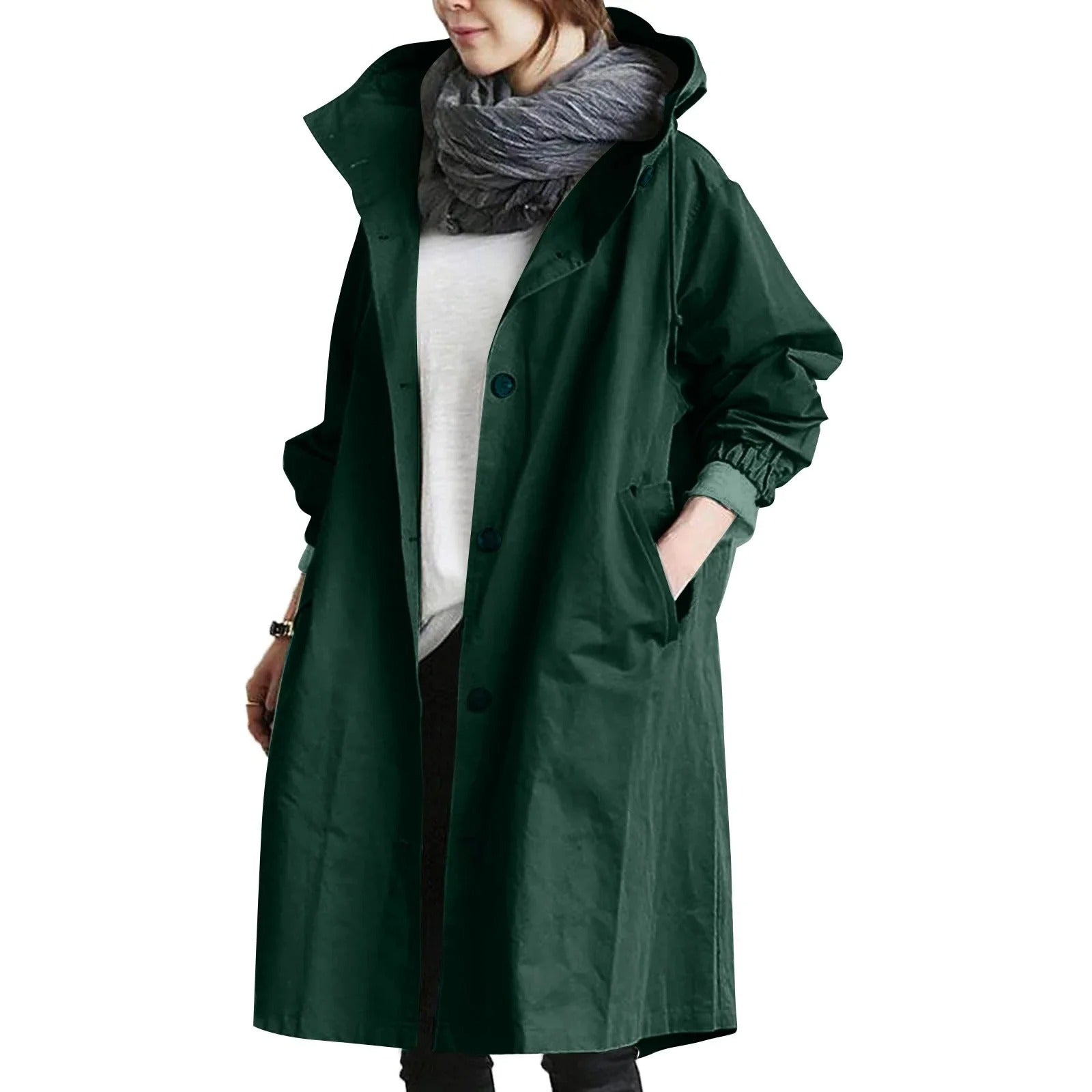 Women's raincoat | Long with hood