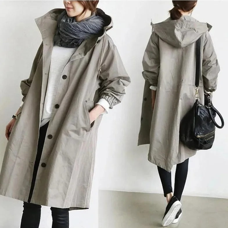 Women's raincoat | Long with hood